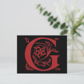 Fancy letter G Briefkaart (Staand voorkant)