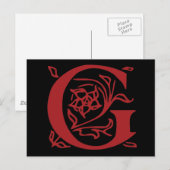 Fancy letter G Briefkaart (Voorkant / Achterkant)