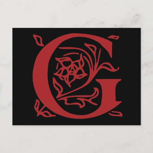 Fancy letter G Briefkaart (Voorkant)