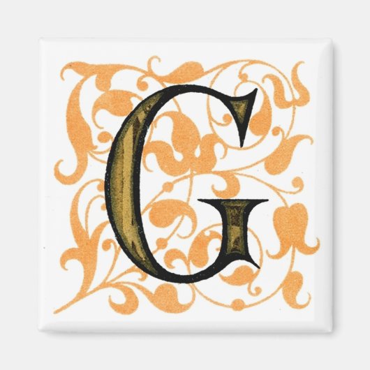 Fancy letter "G" — Magnet (Voorkant)