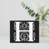 Fancy letter H Briefkaart (Staand voorkant)