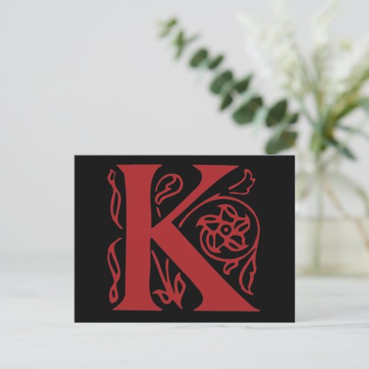 Fancy letter K Briefkaart (Staand voorkant)