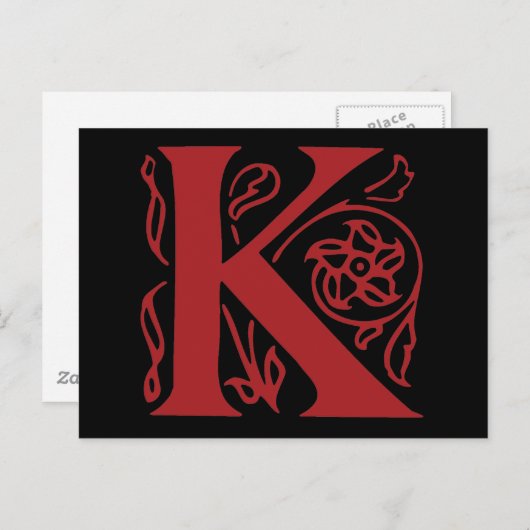 Fancy letter K Briefkaart (Voorkant / Achterkant)