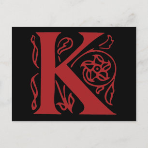 Fancy letter K Briefkaart