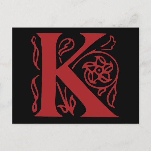 Fancy letter K Briefkaart (Voorkant)