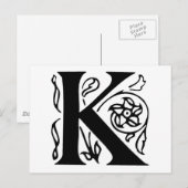 Fancy letter K Briefkaart (Voorkant / Achterkant)