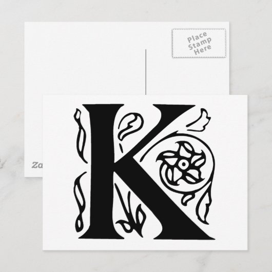 Fancy letter K Briefkaart (Voorkant / Achterkant)