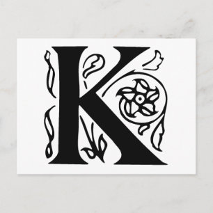 Fancy letter K Briefkaart