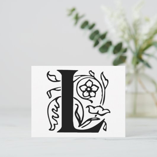 Fancy letter L Briefkaart (Staand voorkant)