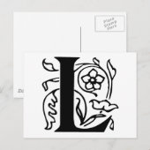 Fancy letter L Briefkaart (Voorkant / Achterkant)