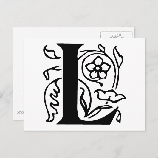 Fancy letter L Briefkaart (Voorkant / Achterkant)