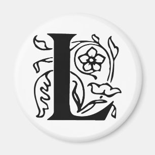 Fancy letter L Magneet