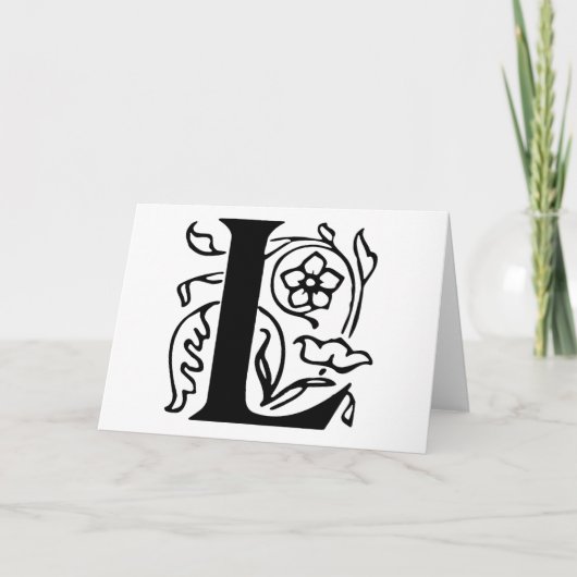 Fancy letter L Notitiekaartje (Voorkant)