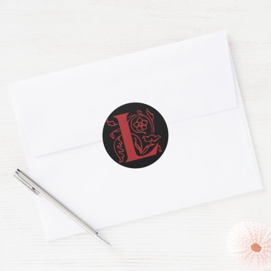 Fancy letter L Ronde Sticker (Envelop)