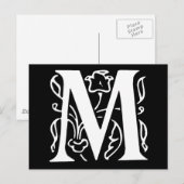 Fancy letter M Briefkaart (Voorkant / Achterkant)