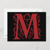 Fancy letter M Briefkaart (Voorkant / Achterkant)