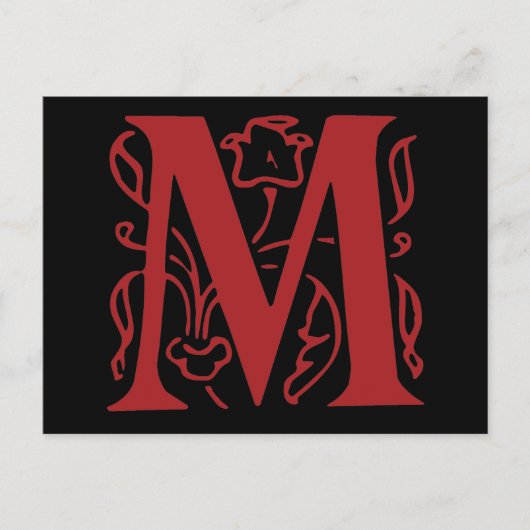 Fancy letter M Briefkaart (Voorkant)