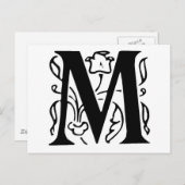 Fancy letter M Briefkaart (Voorkant / Achterkant)
