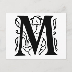 Fancy letter M Briefkaart