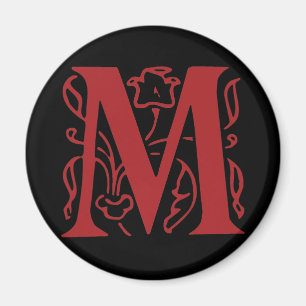 Fancy letter M Magneet