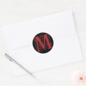Fancy letter M Ronde Sticker (Envelop)