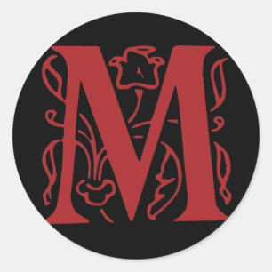 Fancy letter M Ronde Sticker