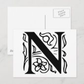 Fancy letter N Briefkaart (Voorkant / Achterkant)