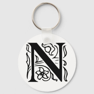 Fancy letter N Sleutelhanger