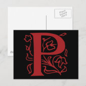 Fancy letter P Briefkaart (Voorkant / Achterkant)