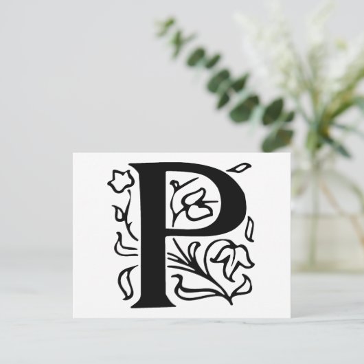 Fancy letter P Briefkaart (Staand voorkant)