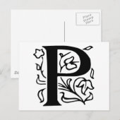 Fancy letter P Briefkaart (Voorkant / Achterkant)