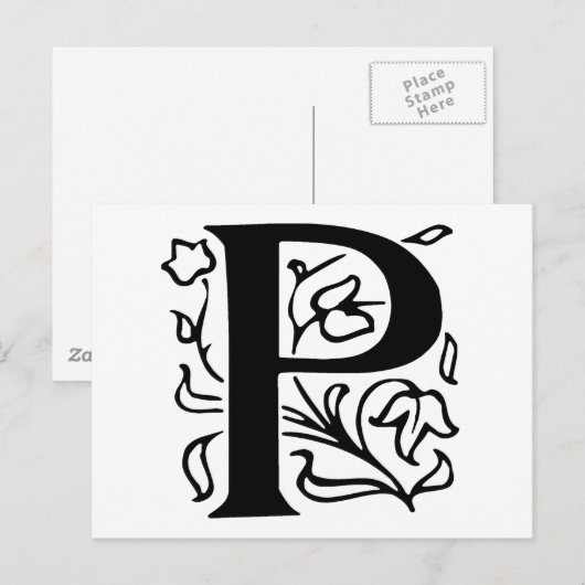 Fancy letter P Briefkaart (Voorkant / Achterkant)