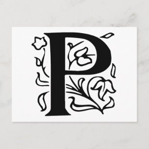Fancy letter P Briefkaart