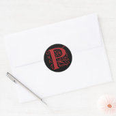 Fancy letter P Ronde Sticker (Envelop)