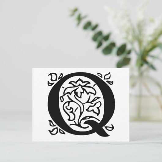 Fancy letter Q Briefkaart (Staand voorkant)