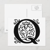 Fancy letter Q Briefkaart (Voorkant / Achterkant)