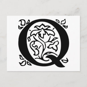 Fancy letter Q Briefkaart