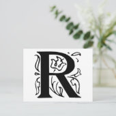 Fancy letter R Briefkaart (Staand voorkant)