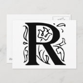 Fancy letter R Briefkaart (Voorkant / Achterkant)