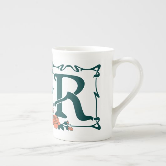 Fancy letter R Porselein Kop (Rechts)