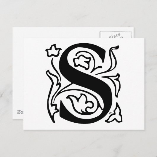 Fancy letter S Briefkaart (Voorkant / Achterkant)
