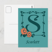 Fancy letter S Briefkaart (Voorkant / Achterkant)