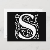 Fancy letter S Briefkaart (Voorkant / Achterkant)