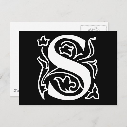 Fancy letter S Briefkaart (Voorkant / Achterkant)