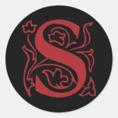 Fancy letter S Ronde Sticker (Voorkant)