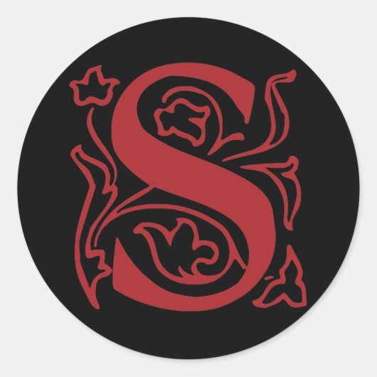 Fancy letter S Ronde Sticker (Voorkant)
