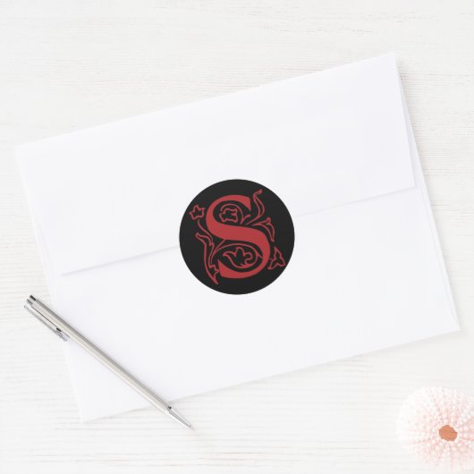 Fancy letter S Ronde Sticker (Envelop)