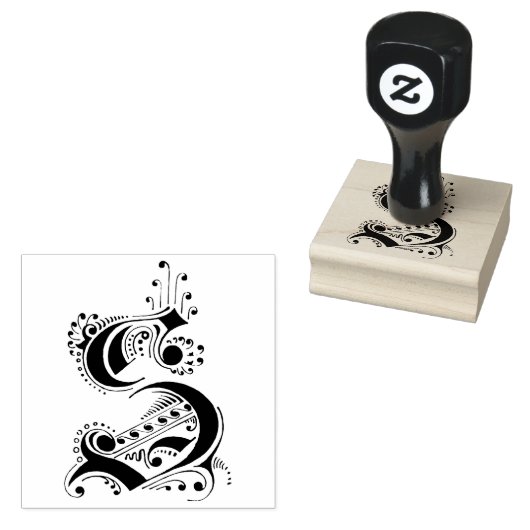 Fancy letter S Rubberstempel (Gestempeld)