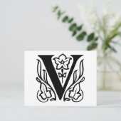 Fancy letter V Briefkaart (Staand voorkant)