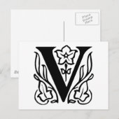 Fancy letter V Briefkaart (Voorkant / Achterkant)
